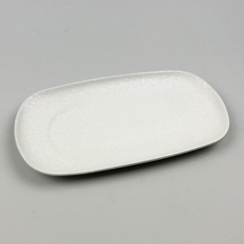 Zen matte washi white rounded 12" rectangle plate sandwich burger plate Japanese chefs store Restaurant Supply dinnerware store sale discount Bowery New York