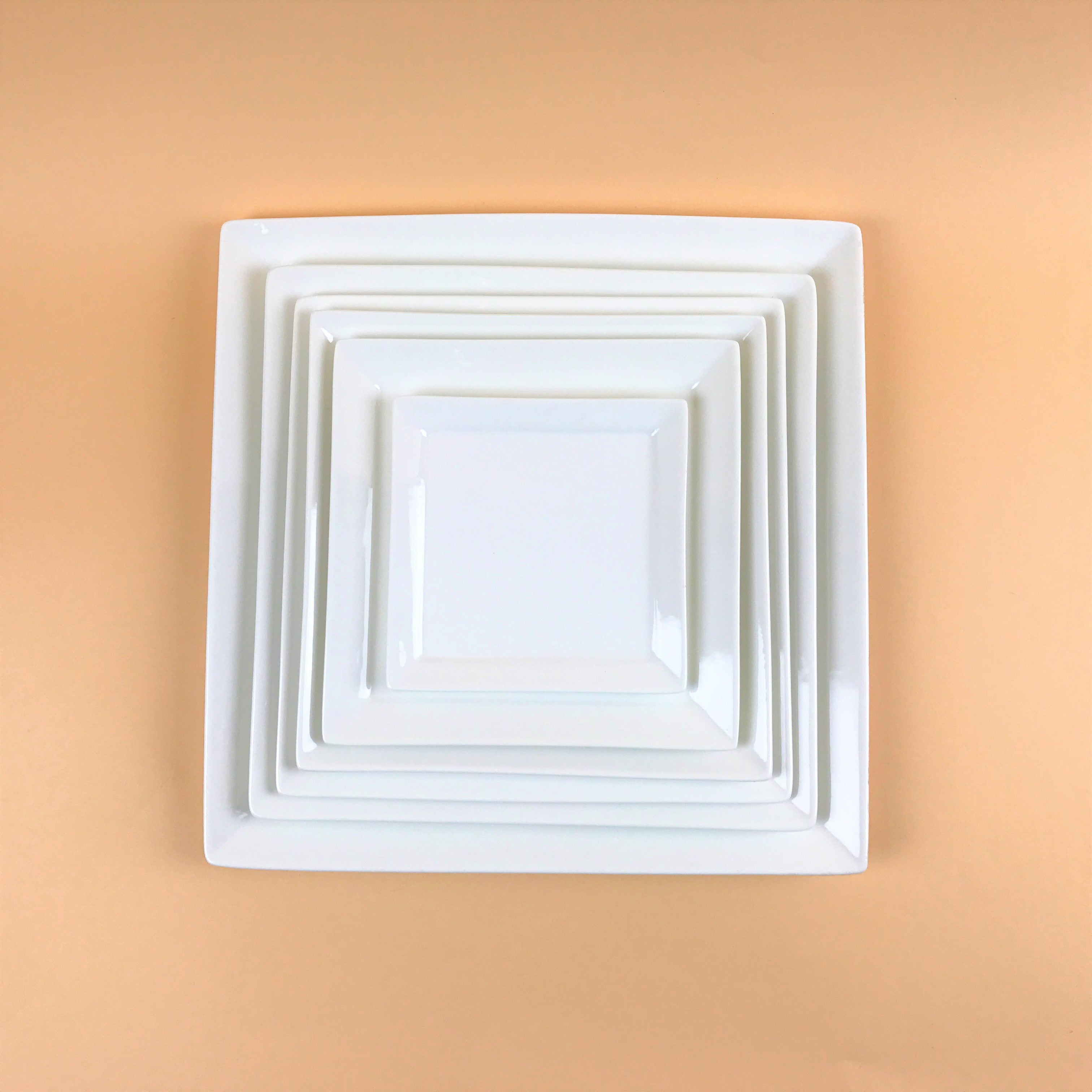 Durable White Restaurant Square Rectangle Plates Discount Sale Restaurant Supply Bowery OSARA New York