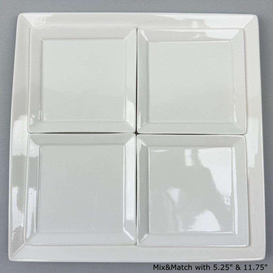 Bedford Square Plates in 6 sizes, 5 1/4", 7 1/4", 8 1/4", 9 1/4", 10 1/4", and 11 1/4"