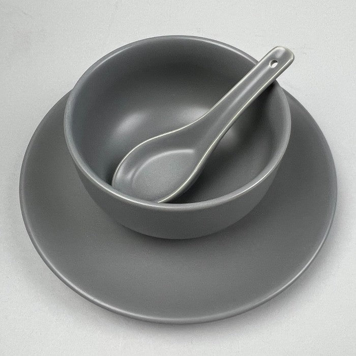 Bowery Matte Neutral Matte Gray Spoon cereal bowl round plate restaurant supply bowery discount sale osara new york