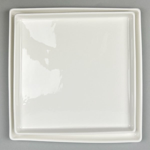 Durable White Square Upright Rim Plate Restaurant Supply Bowery Discount Sale OSARA New York