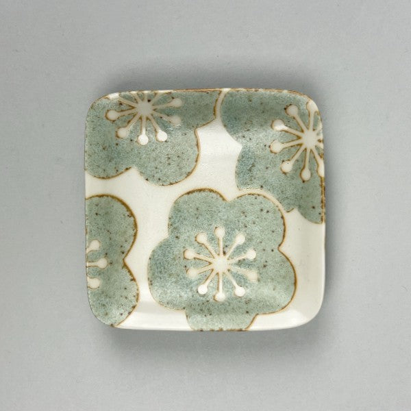 Hiwa Japanese rectangle square round small plate plum flower green blue restaurant supply Bowery Discount Sale OSARA New York