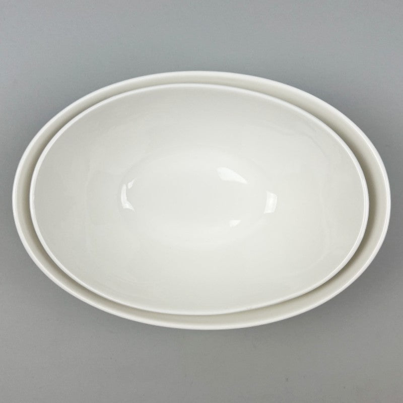 Spruce White Boat-Shaped Bowls in 2 sizes, 8" wide (16 oz) and 9" wide (24 oz)