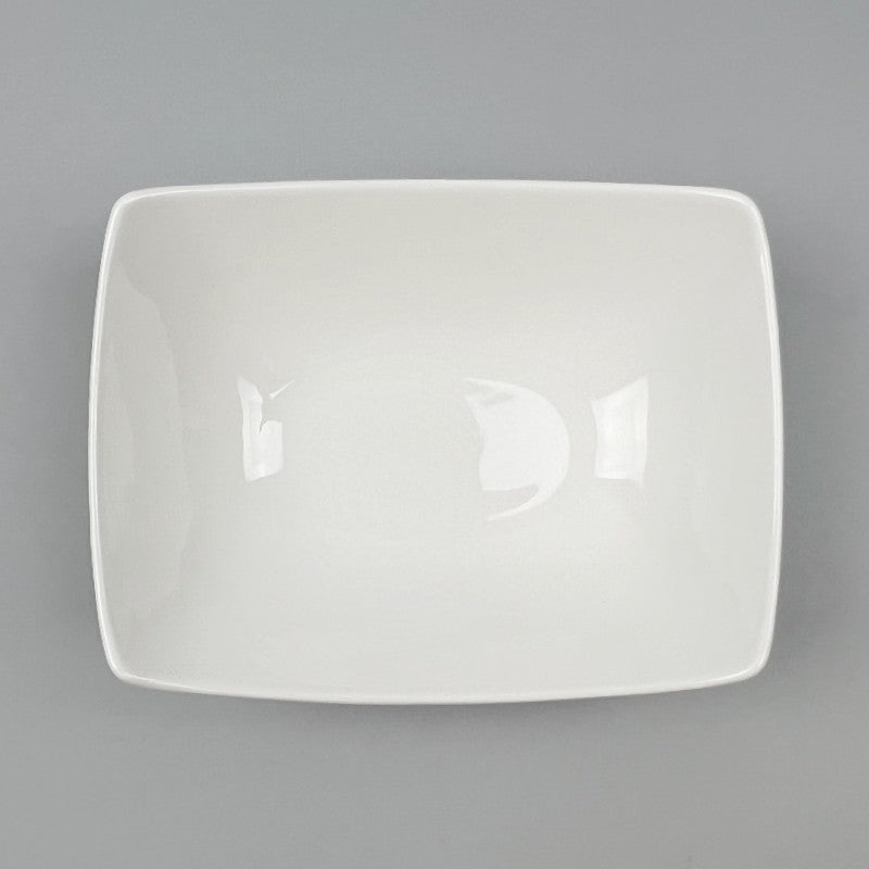 Spruce White Rectanglar Shallow Bowl 7 3/4" Wide, 12 oz