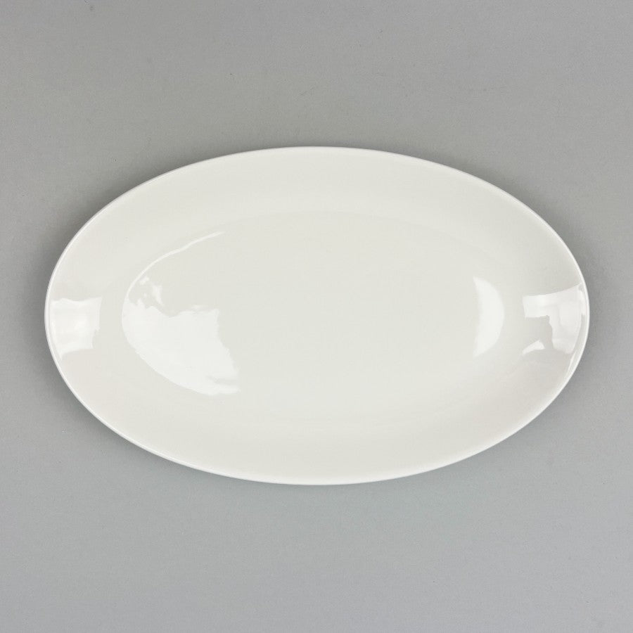 White Ceramic Oval 11-inch Plate Front Shot