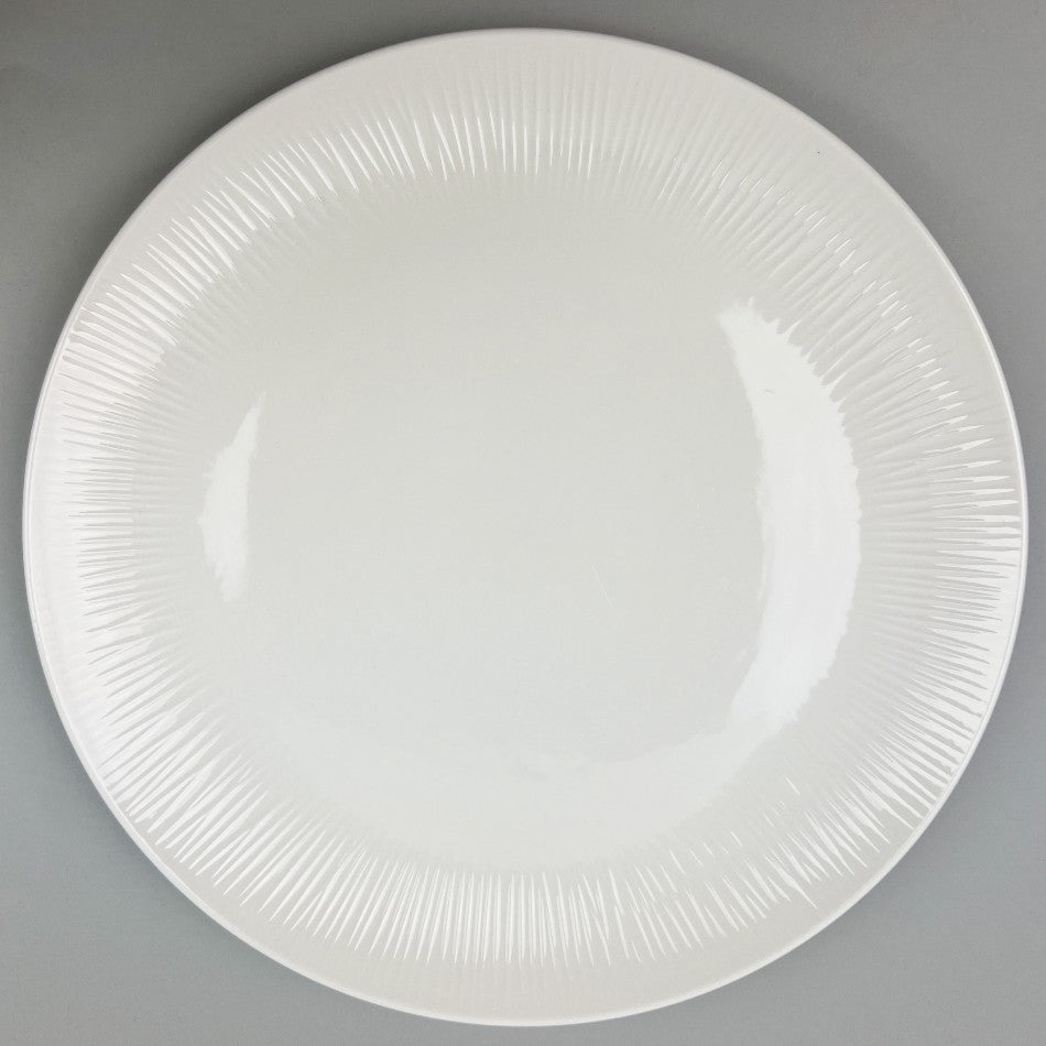 SOU White Striped Round Coupe Dinner Plate Restaurant Supply Bowery Discount Sale OSARA New York