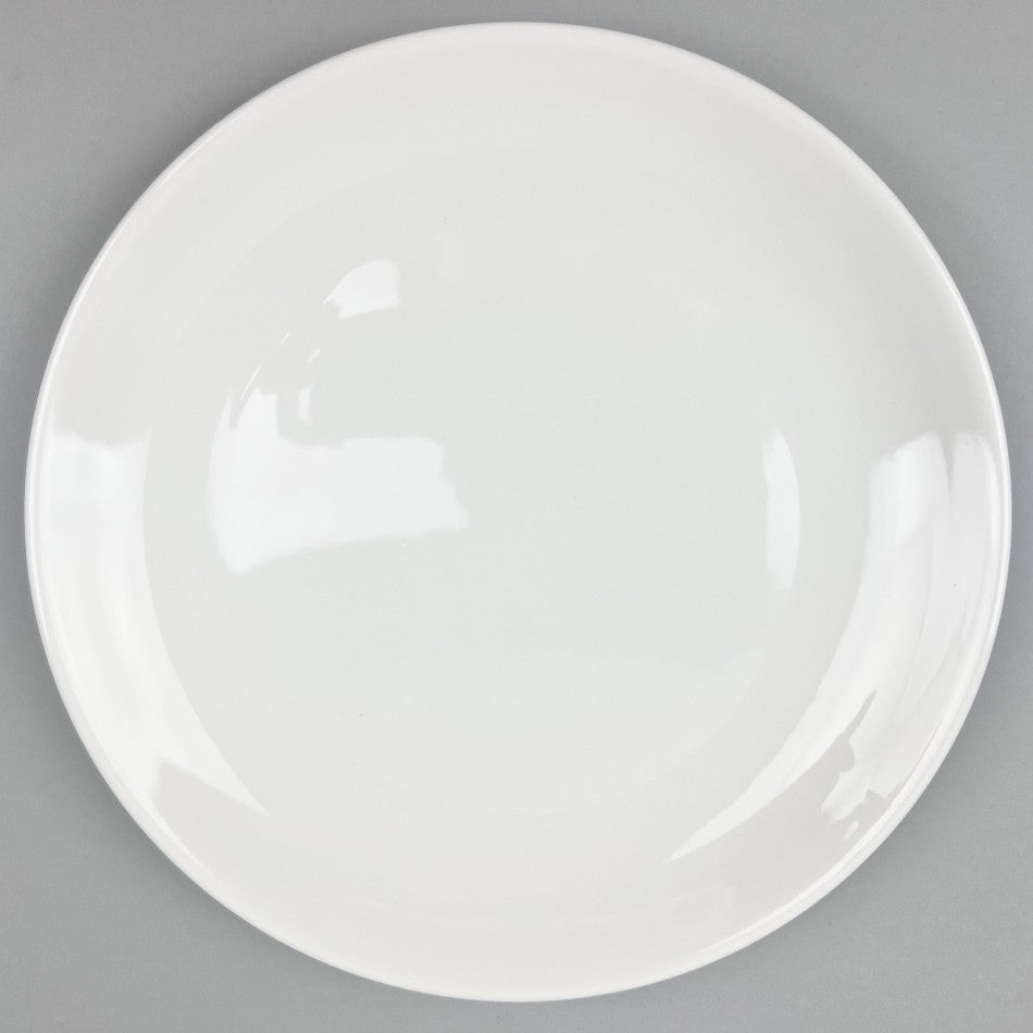 White Ceramic Durable 12-inch Round Dinner Plate Top Shot