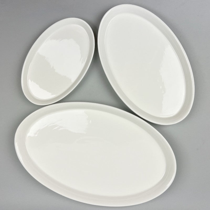 Spruce white durable oval tall rim plate restaurant plates sale discount OSARA New York