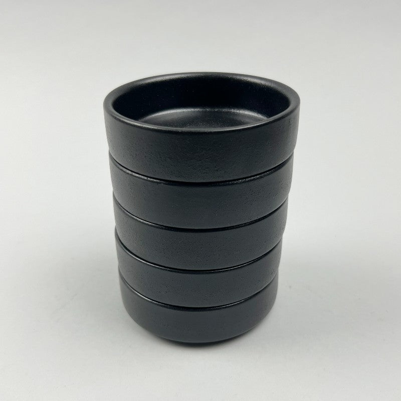 ZEN Matte Black ceramic dinnerware plates bowls coups sushi-geta