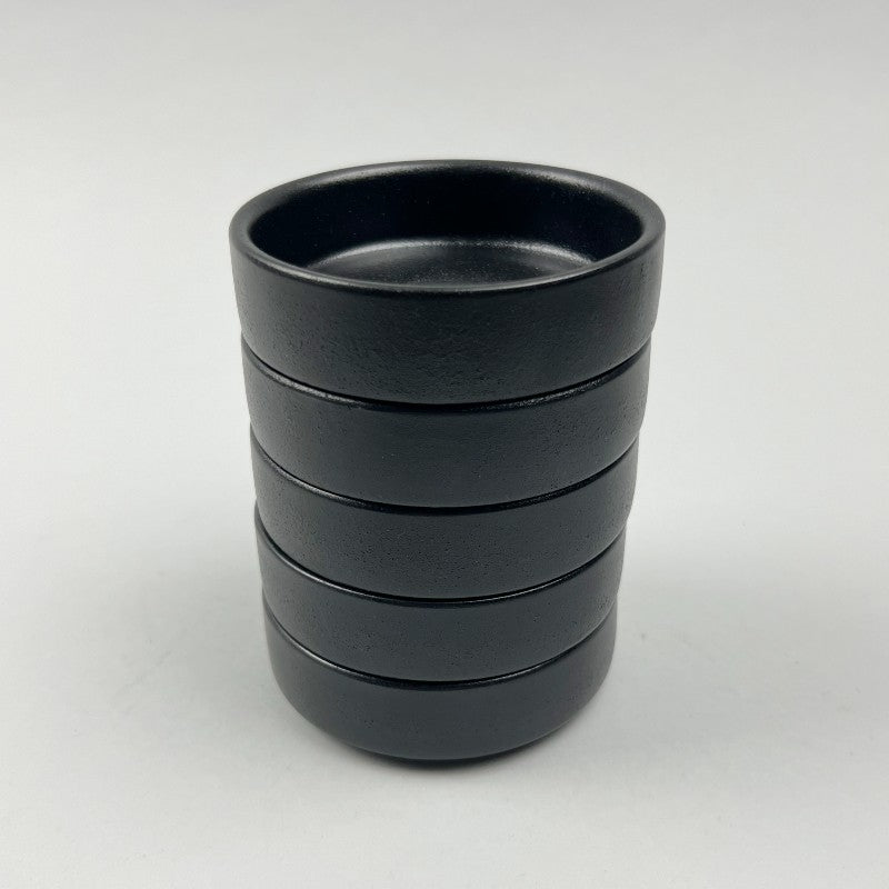 Zen Cylindolical Walled Stackable Small Deep Plate Shallow Bowl Matte Black Restaurant Supply Bowery Discount Sale OSARA New York