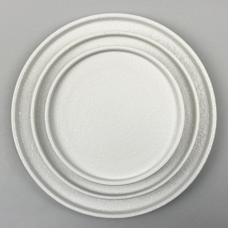Zen Washi Matte Textured White Appetizer Dinner Charger Plate upright standing rim raized edge walled chefs plate restaurant supply bowery discount sale OSARA New York