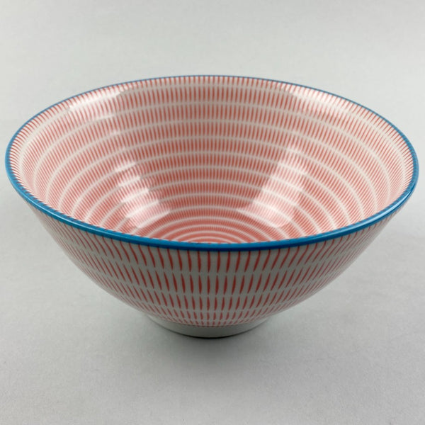 Akajima Shallow Large Bowl colorful red and white stripes OSARA New York Restaurant Depo Bowery Discount Sale