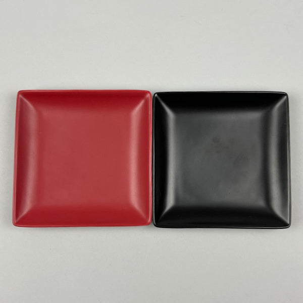 Square tray plate matte red appetizer bread and butter 밑반찬 tapas plate restaurant supply bowery sale discount