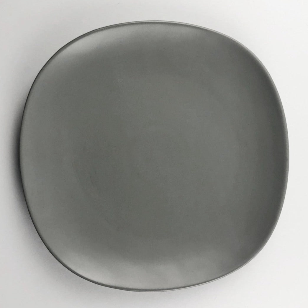 Bowery Matte Neutral rounded edge square plate gray chefs store restaurant supply Manhattan nyc