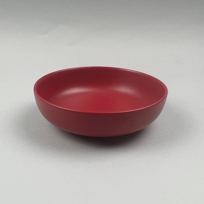 Bowery Matte bold red coupe shallow bowl appetizer salad dessert holiday table chefs store restaurant supply discount sale Manhattan nyc