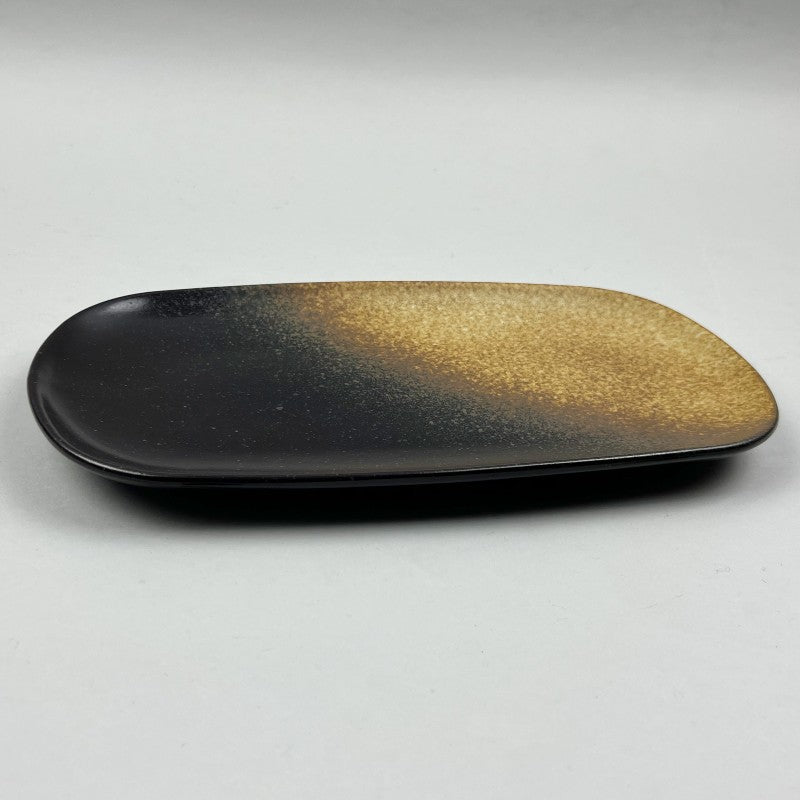 Ginga rectangle long sushi plate matte beige, brown black Japanese style dinnerware chefs store restaurant supply Bowery discount sale event party catering 10 strawberry street Nagoya