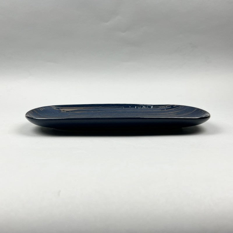 Gunjo Navy striped long rectangle plate sushi Japanese chefs store restaurant supply Bowery discount sale event OSARA New York