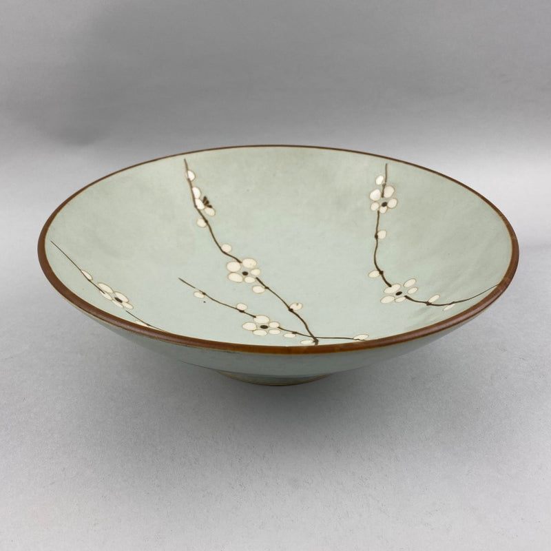 Hakubai White Plum Flower Large Low Bowl Japanese Restaurant Supply Bowery Sale Discount OSARA New York