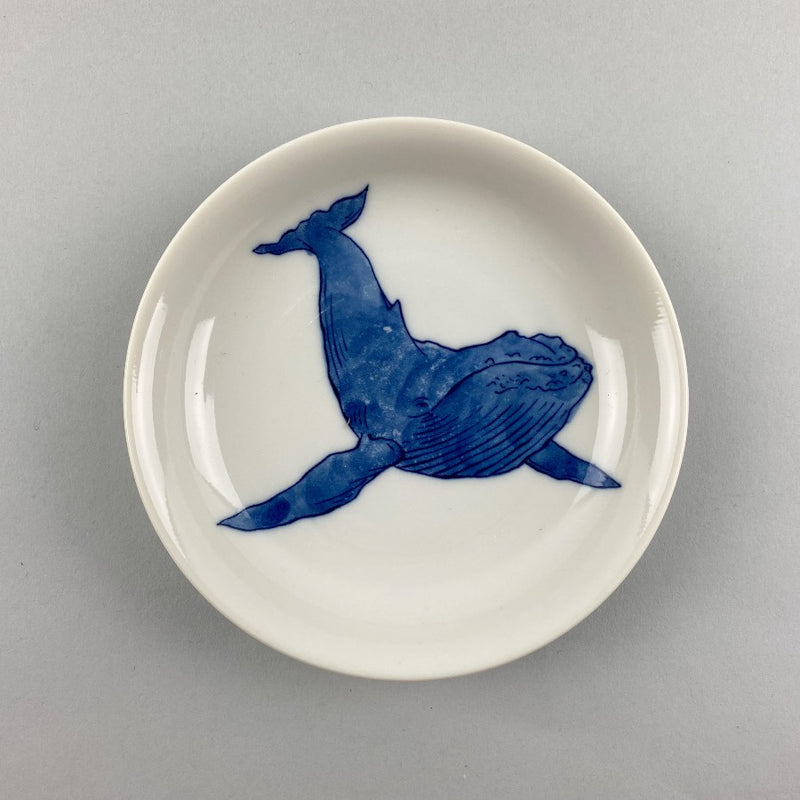 Happy whale small medium Japanese Marine White Blue Plate Restaurant Supply Bowery Discount Sale OSARA New York