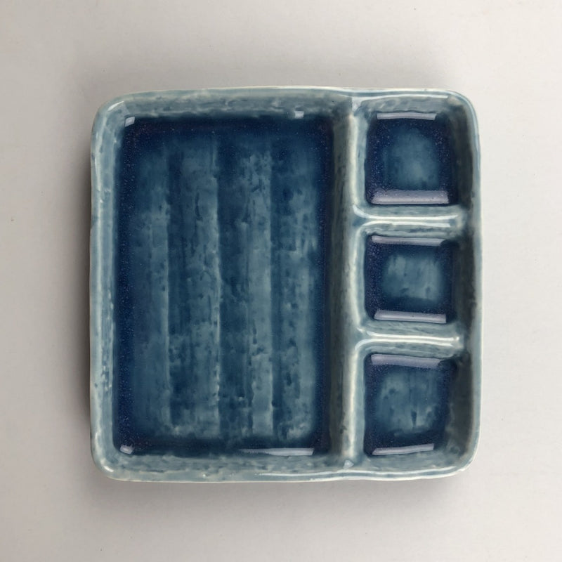 Restaurant Equipment Supply Discount Manhattan OSARA New York 纽约 뉴욕 레스토랑 Japanese Ceramics 和食器 日本 日式厨具 Square place with three section sause/seasoning Sashimi Plate