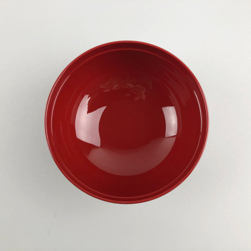 Origami Red Owan(miso soup bowl) with lid, 4 5/8 dia., 10 oz