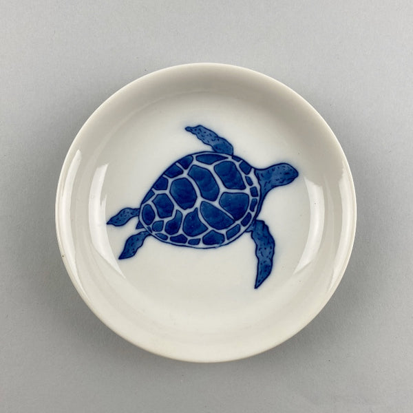 Kame Turtle Small Medium Japanese Plate blue and white marine Restaurant Supply Bowery Discount Sale OSARA New York
