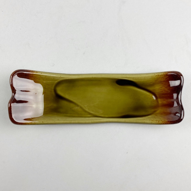 Kokemusu Oshibori Hot Towel Tray Moss green brown Japanese Style Rectangle Plate Restaurant Supply Bowery Discount Sale OSARA New York