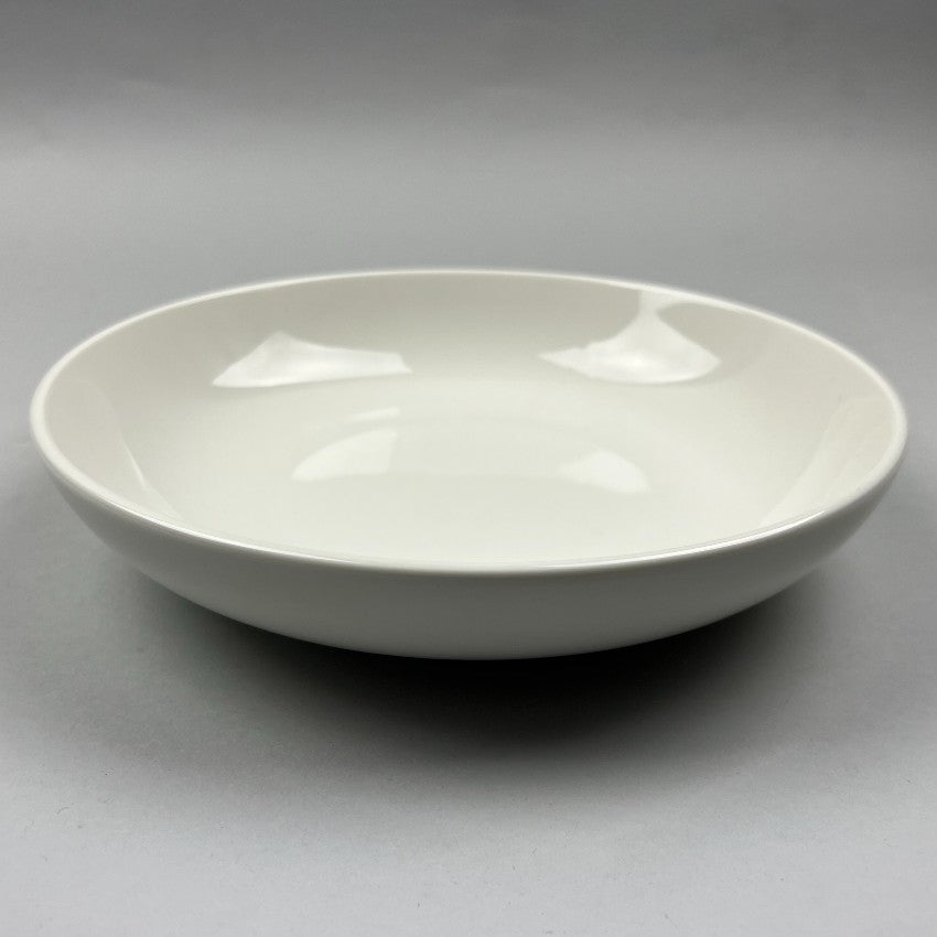large white coupe dish (shallow bowl) dinner plate