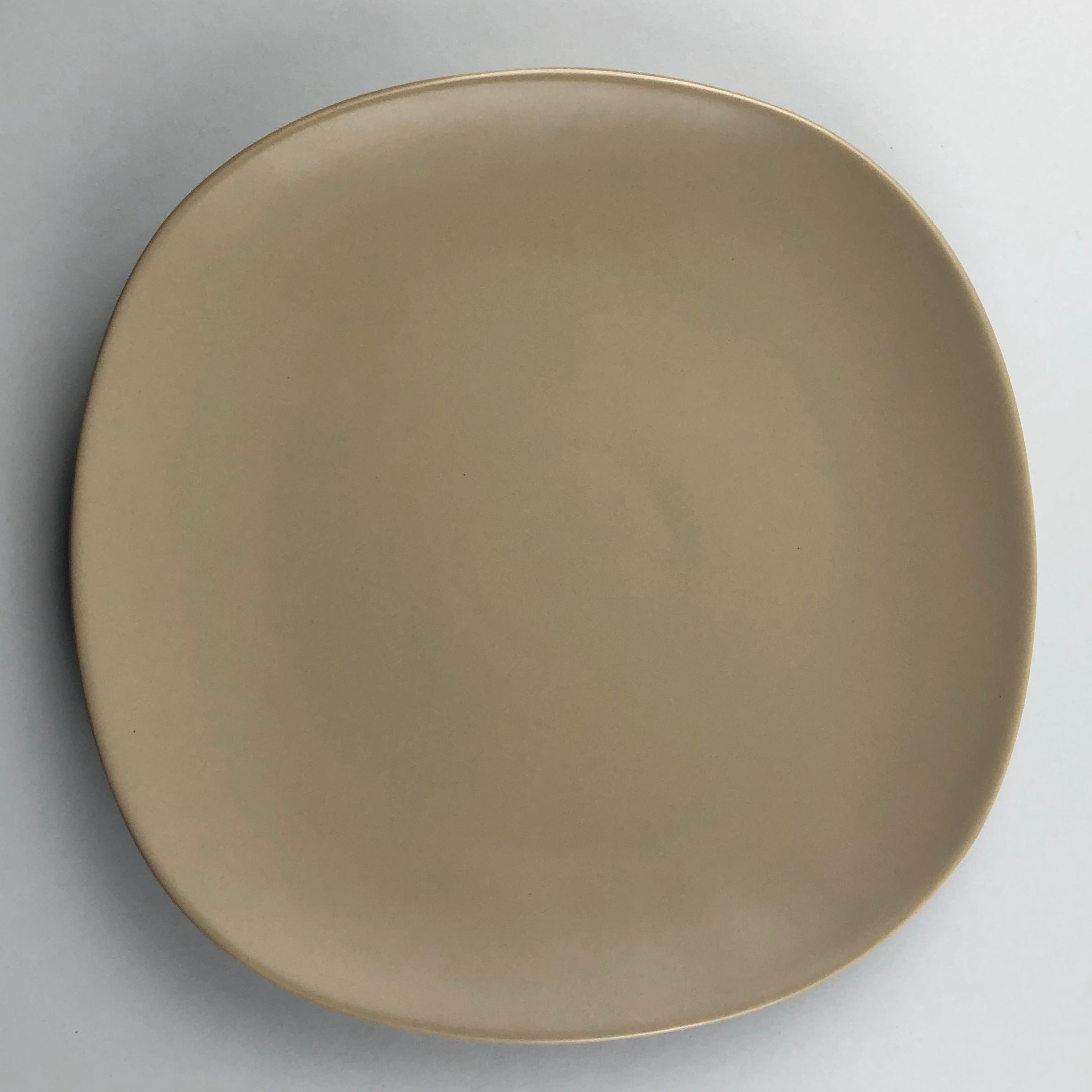 Rounded Square Dishes Bowery Matte Neutral Square Large Plate, 10