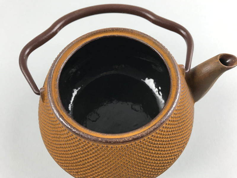 Iwachu Japanese Iron Teapot Tetsubin Gold and Black Chrysanthemum