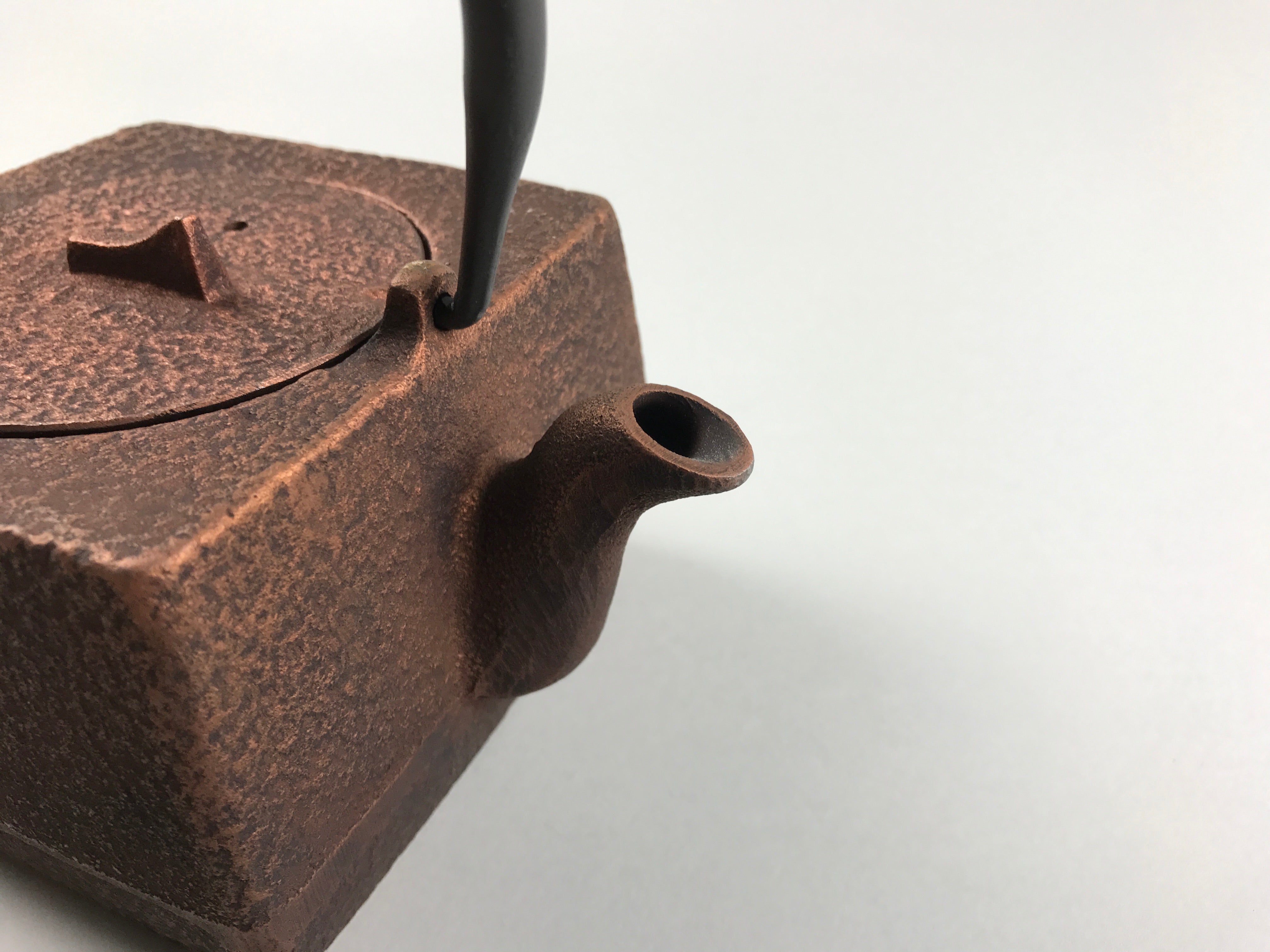 Nanbu Square Cast Iron Copper Teapot 16 oz, Made in Japan