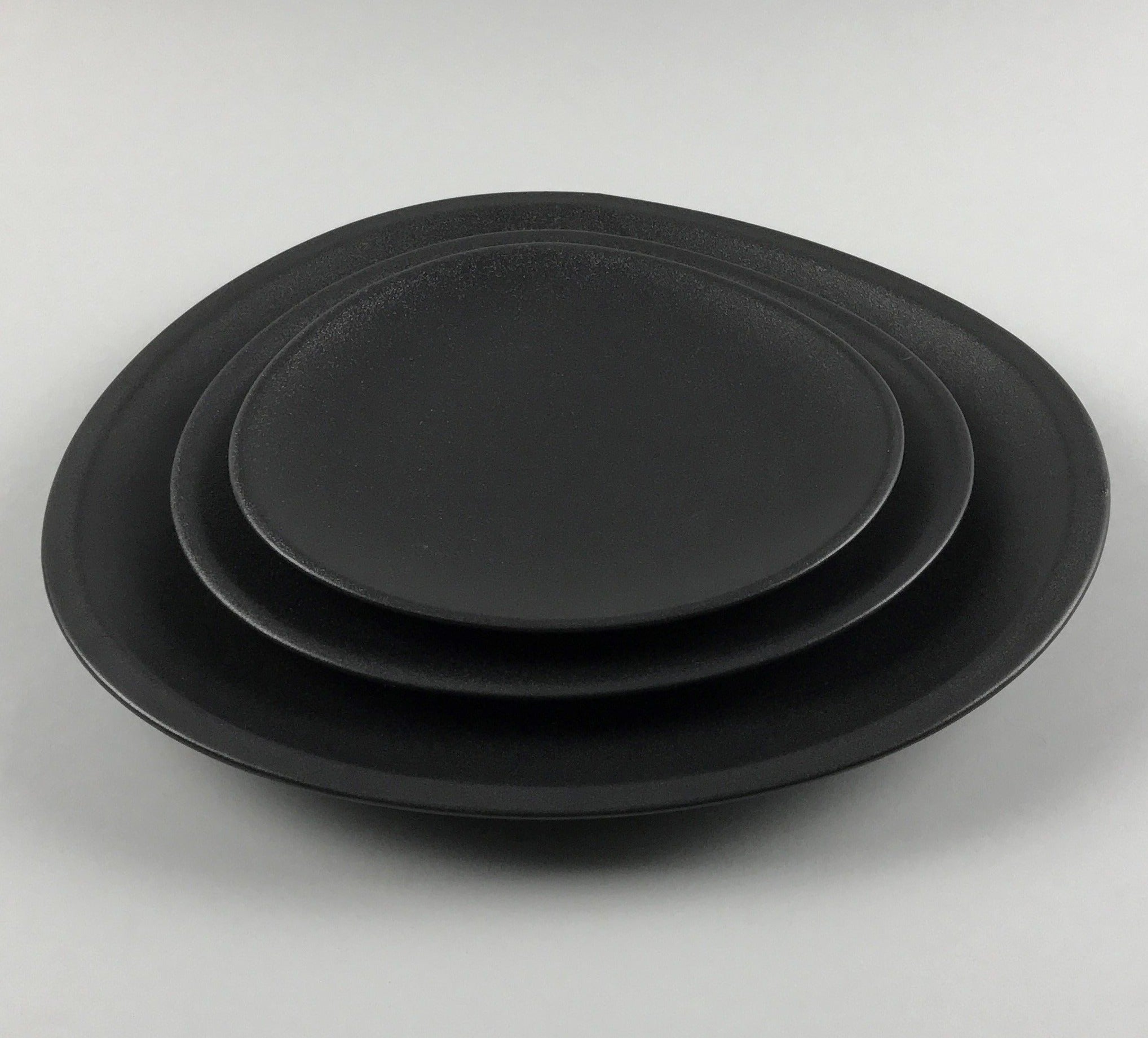 その他 TinySA Japanese Style Matte Black Unique Plate for appetizer or