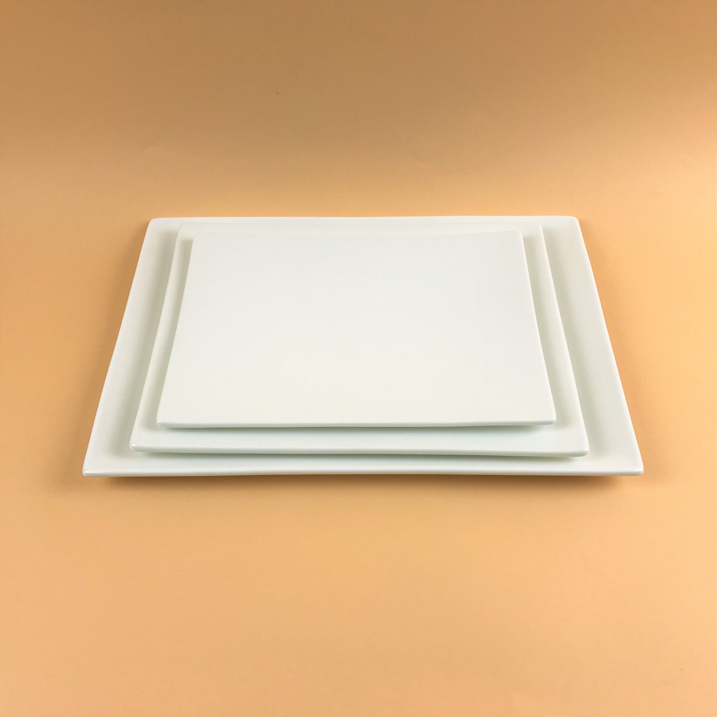 Grove Rectangle Plates in 4 sizes, 10", 11 1/2", 13 3/4", and 15 3/4"