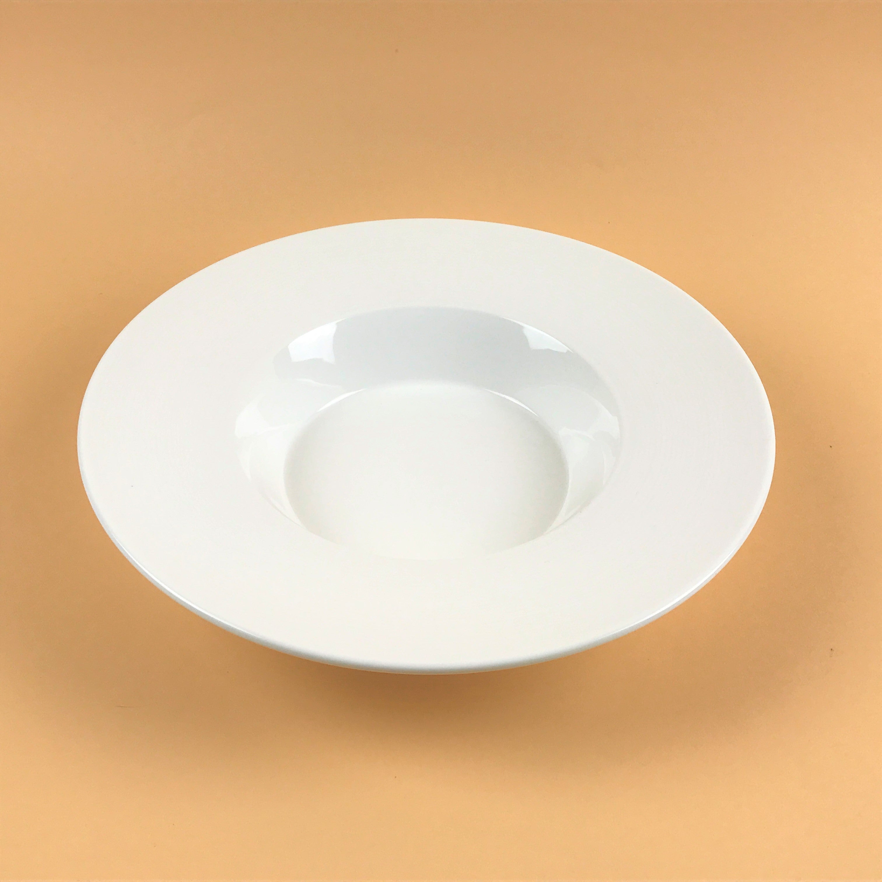Sazanami White Wide Rim Bowl Pasta Plates in 2 sizes, 10" dia.(8 oz) and 12" dia.(16 oz)