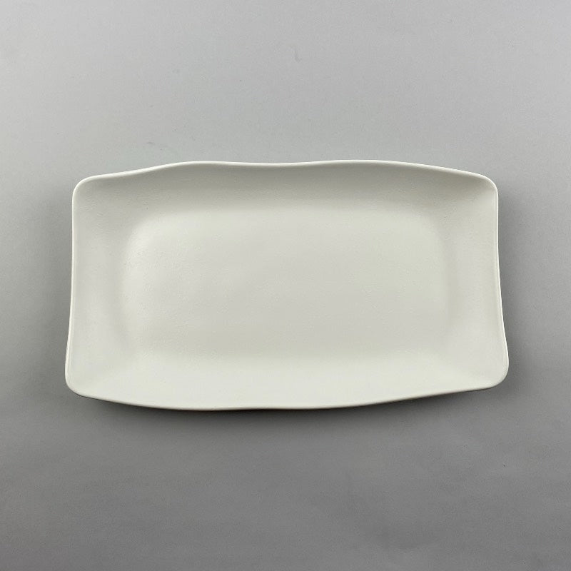 Sansui Melamine Rectangle Semi Matte Black and White Plate Restaurant Supply Bowery Discount Sale OSARA New York
