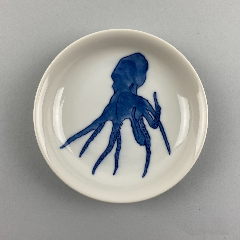Tako Octopus White Blue Small Medium Japanese Plate Restaurant Supply Bowery Marine Discount Sale OSARA New York