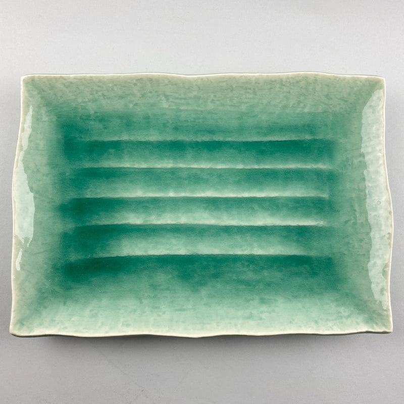 Green Turquoise color extra large rectangle Japanese plate Restaurant Supply Bowery Discount Sale OSARA New York