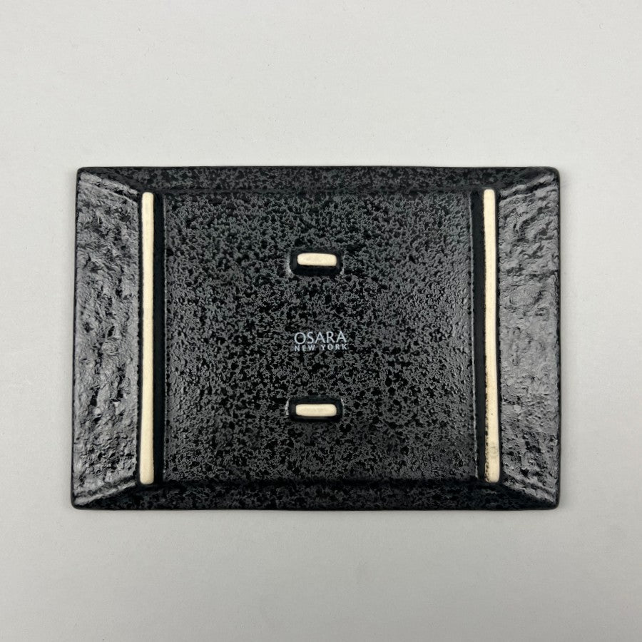 Japanese Style Matte Black Sushi geta rectangle flat plate