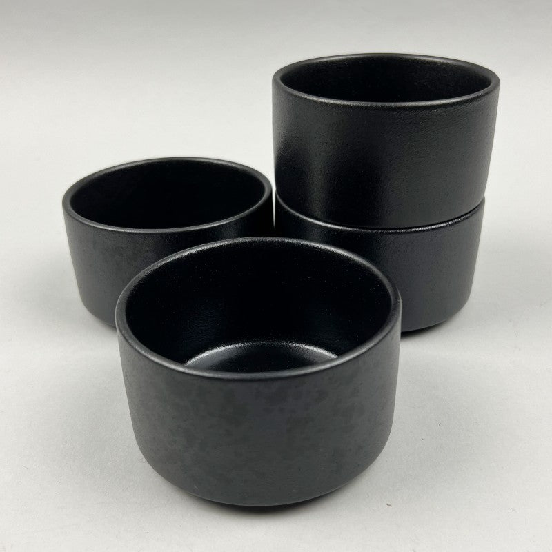 Zen matte black stackable cylindrical small bowls appetizer soup dessert chefs store restaurant supply Bowery discount sale New York 